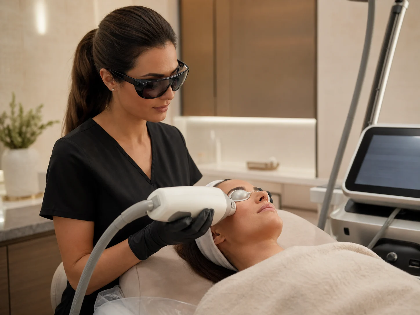 Advanced laser treatment in a professional med spa